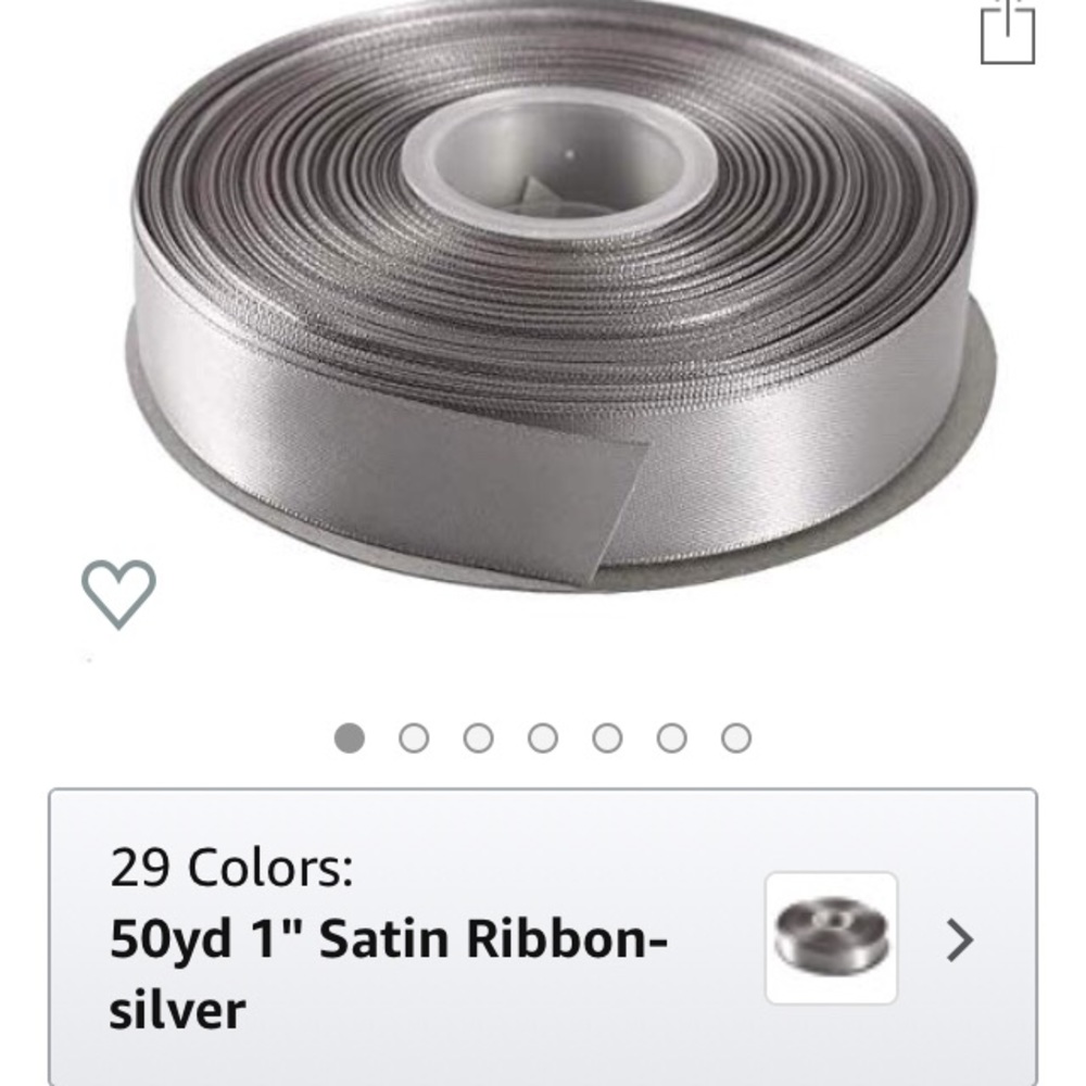 Gray/silver satin ribbon